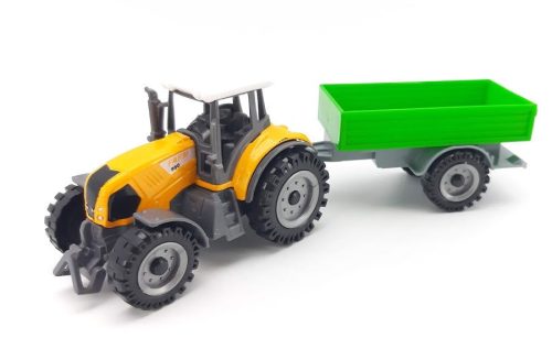 Kovový Traktor s vlečkou 18cm