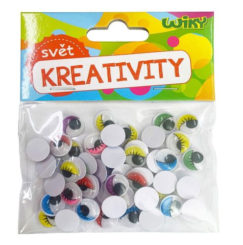 Kreativity Pohyblivé oči farebné 12mm/50ks