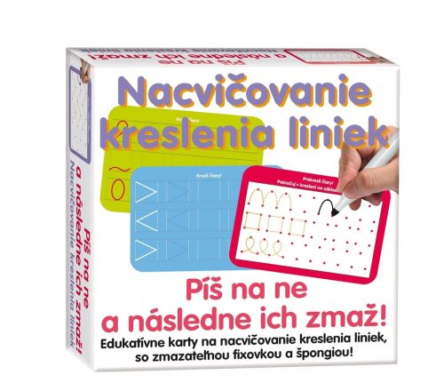 Oktatójáték törölhető tábla vonalak, számok és betűk 16db