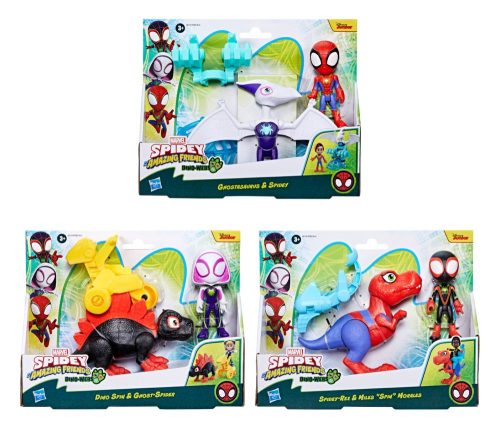 Marvel Spidey Amazing Friends játék Spidey barátai figura dínókkal és kiegészítőkkel (többféle) 1 szett