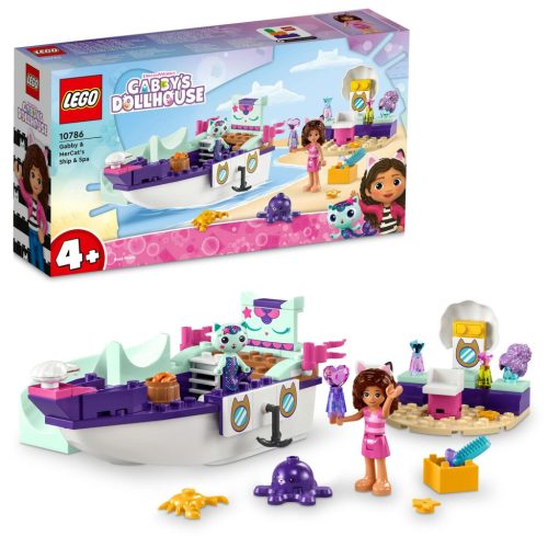 LEGO Gabbys Dollhouse 10786 Gabi és Szirénke hajója és szépségszalonja