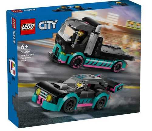 LEGO City 60406 Versenyautó és autószállító teherautó