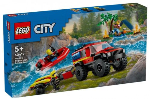 LEGO City 60412 4x4 Tűzoltóautó mentőcsónakkal
