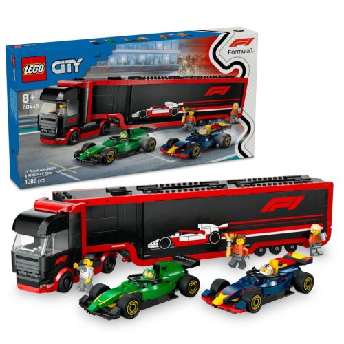LEGO City 60445 F1®-es kamion, RB20 és AMR24 F1®-es autókkal