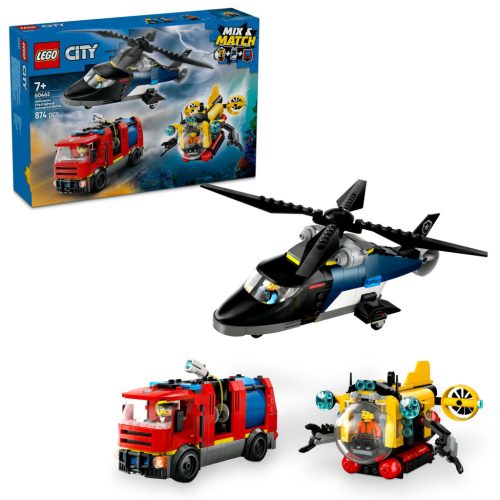 LEGO City 60462 Helikopter, tűzoltóautó és tengeralattjáró egy csomagban
