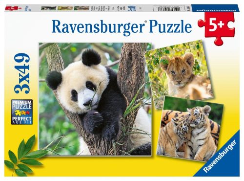 Ravensburger puzzle Panda, tigris és oroszlán 3x49db 147 db