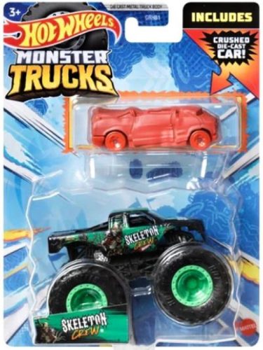 Hot Wheels Monster Truck autó + roncs autó (többféle) 1 szett