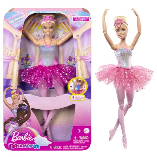 Barbie - Tündöklő szivárvány balerina Barbie baba rózsaszín szoknyával