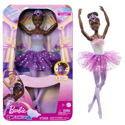 Barbie - Tündöklő szivárvány balerina Barbie baba lila szoknyával