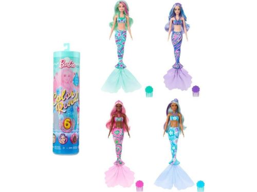 Barbie - Color Reveal meglepetés baba - Szivárványsellők (többféle) 1db