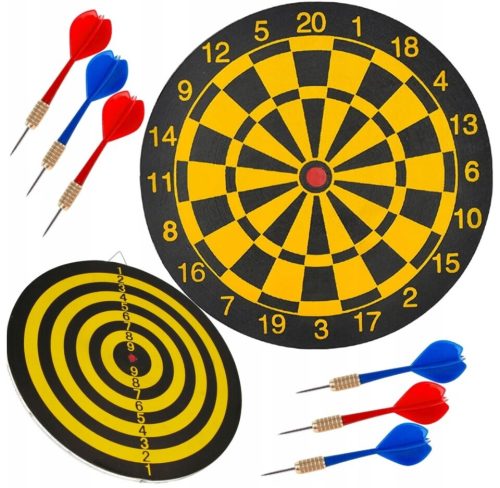 Darts tábla fémvégű dartnyilakkal 38cm