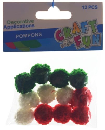 Craft with Fun Pom Pom guličky farebné 12ks