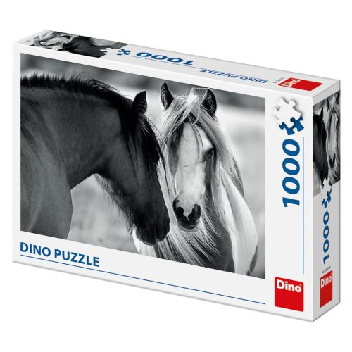 Dino puzzle fekete-fehér lovak 1000 db
