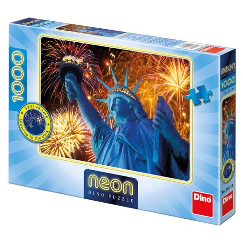 Dino neon puzzle világítós Szabadság-szobor 1000 db