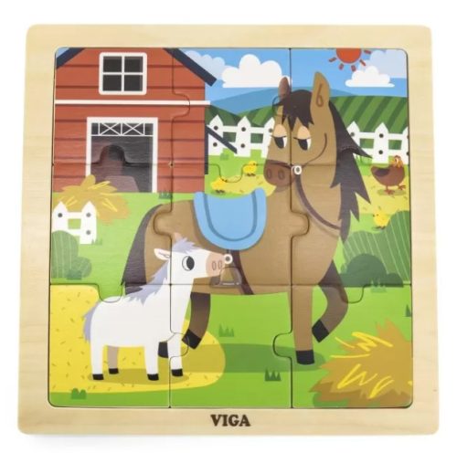 Viga Fa puzzle ló 9 db