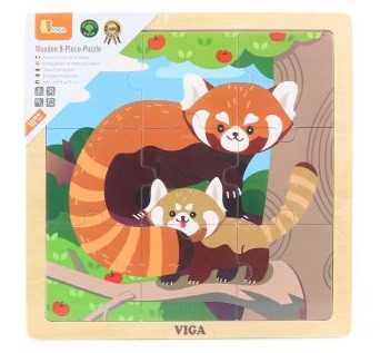 Viga Fa puzzle Panda 9db