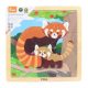 Viga fa puzzle vörös panda család 9 db