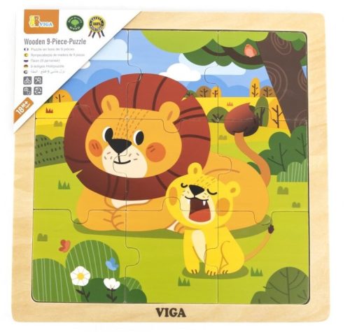 Viga Fa puzzle Oroszlán 9db