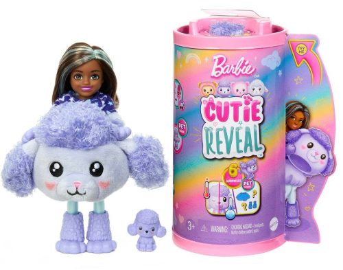 Mattel Cutie Reveal pastelová edícia mini fialový psík