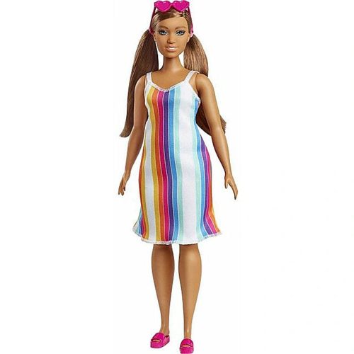 Mattel Barbie baba modell 30cm csíkos ruha