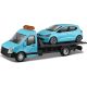 Bburago 1:43 Autó tréler + Renault Clio kék