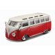 Bburago 1:32 Plus Volkswagen Van Samba piros