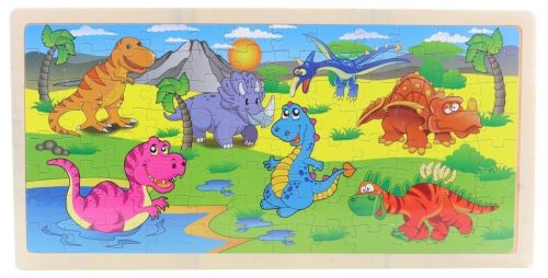 Puzzle Dino drevené 96ks