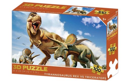 Puzzle 3D T-Rex és  Triceratops 100 darab