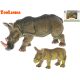 Orrszarvú  figura kicsinyével / elefánt figura kicsinyével 11-14 cm dobozban Zoolandia (többféle) 1 db
