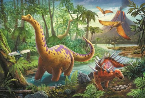 Trefl Puzzle Dinosaury na cestách 60 dielikov