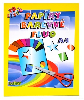 Papier farebný A4 Fluo 10listov