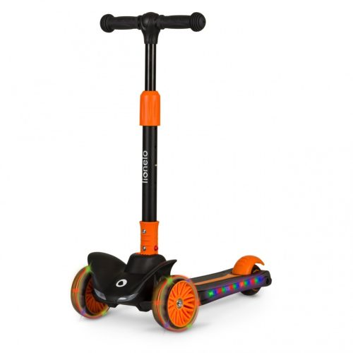 Lionelo Timmy összecsukható gyerek roller LED-es fényekkel 50kg-ig fekete-narancssárga
