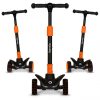 Lionelo Timmy összecsukható gyerek roller LED-es fényekkel 50kg-ig fekete-narancssárga
