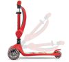 Milly Mally Hulajnoga Fuzzy 2 az 1-ben gyerek roller, világítós kerekekkel, piros 50kg-ig