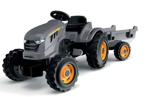Smoby Stronger XXL pedálos gyerek traktor utánfutóval szürke 161 x 59 x 56 cm