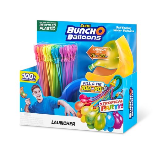 ZURU Bunch O Balloons Crazy önzáró vízilufi (vízibomba) 100 db-os készlet 1 db lufi dobóval