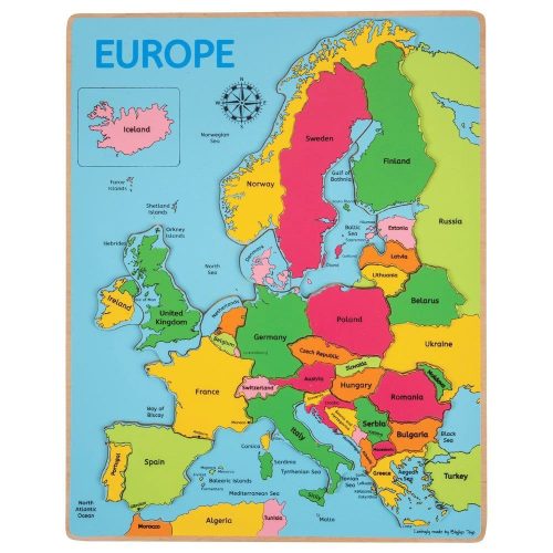 Bigjigs Toys Drevené puzzle mapa Európy 25dielikov