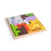 Bigjigs Toys Drevené kocky puzzle so zvieratkami safari