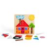 Bigjigs Toys Drevená šnurovacia hra Geometrické tvary