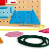 Bigjigs Toys Drevená šnurovacia hra Geometrické tvary