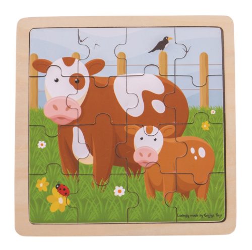 Bigjigs Toys puzzle - Kravička s teliatkom