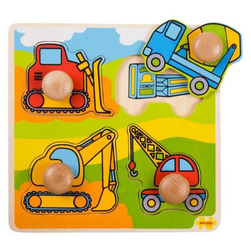 Bigjigs Toys Vkladacie puzzle stavebné stroje