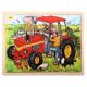 Bigjigs Toys Drevené puzzle traktor 24 dielikov