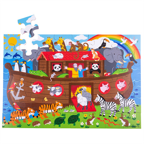 Bigjigs Toys Podlahové puzzle Noemova archa 48 dielikov