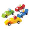 Bigjigs Toys Farebné drevené závodné auto 1ks