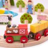 Bigjigs Rail Drevená vláčikodráha farma