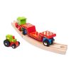 Bigjigs Rail Vagón s traktorom + 2 koľaje