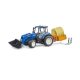 Bruder 2187 traktor New Holland T5.120  homlokrakodóval, billenő ládával és villákkal