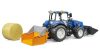 Bruder 2187 traktor New Holland T5.120  homlokrakodóval, billenő ládával és villákkal