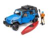 Bruder Jeep Wrangler Rubicon s kajakom a figúrkou 1:16